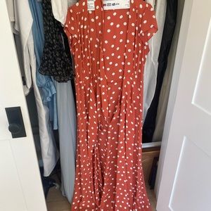 Tularosa Polka Dot Wrap Maxi Dress